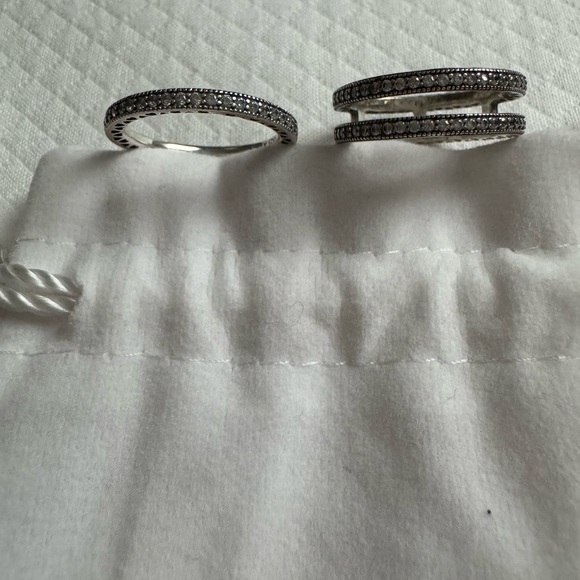 Pandora Silver Intricate Ring Set - Picture 2 of 6